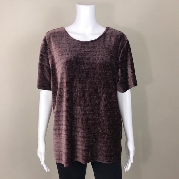Fourteenth Place Ribbed Velvet Cutout Top - L - Picture 1 of 8